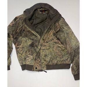 Game Winner Camo Soft Shell Fleece Mossy Oak Brush Full Zip Jacket Size XL